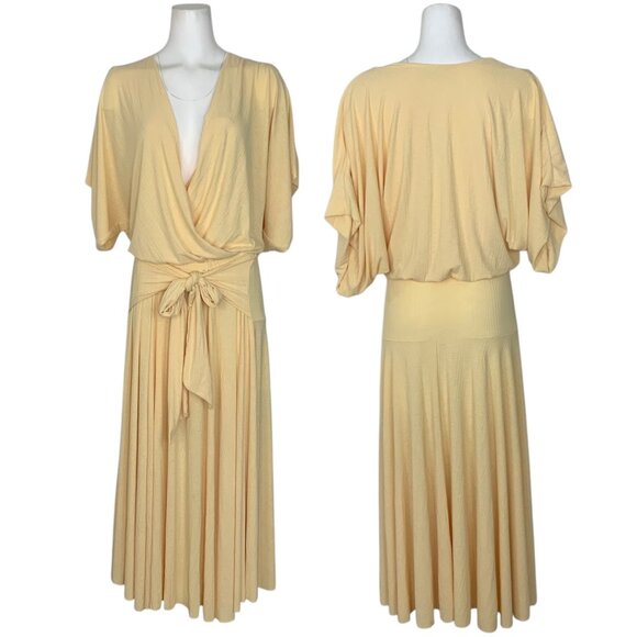 Free People Dresses & Skirts - Free People FP Beach Kauai Midi Dress S Creme Deep V-Neck Coastal DRESS ONLY